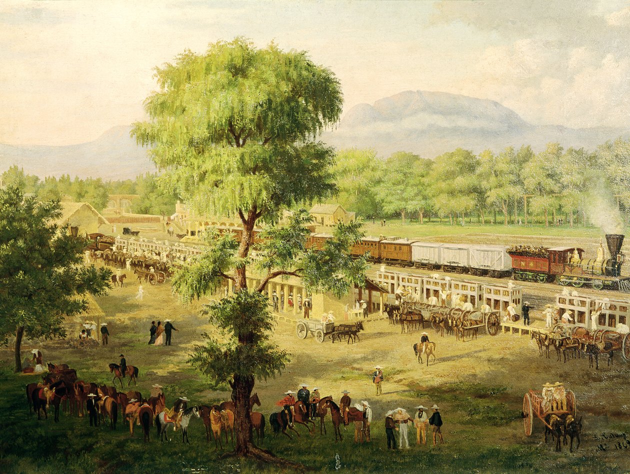 1869 की मैक्सिको की घाटी में रेलवे द्वारा लुइज़ कोटो