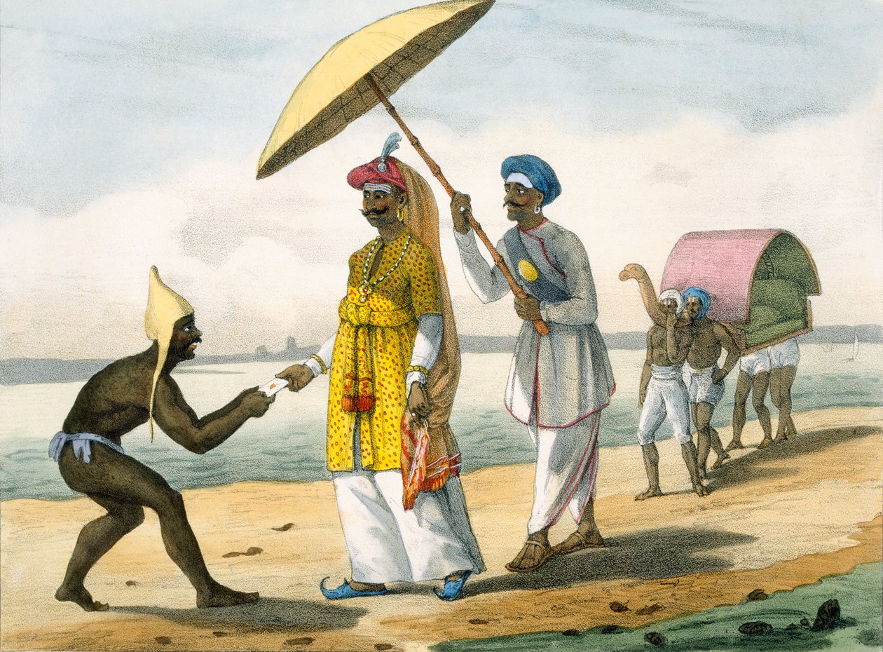 1827-35 एक समुद्र तट पर दादा-दादी को एक पत्र वितरित करते हुए पलेगर द्वारा मुझे बर्नौफ
