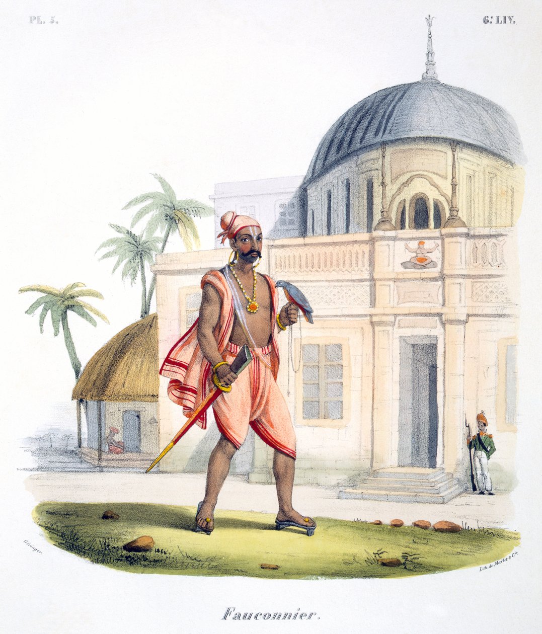 एक बाज़ अपने पक्षी के साथ, 1827-35 द्वारा मुझे बर्नौफ
