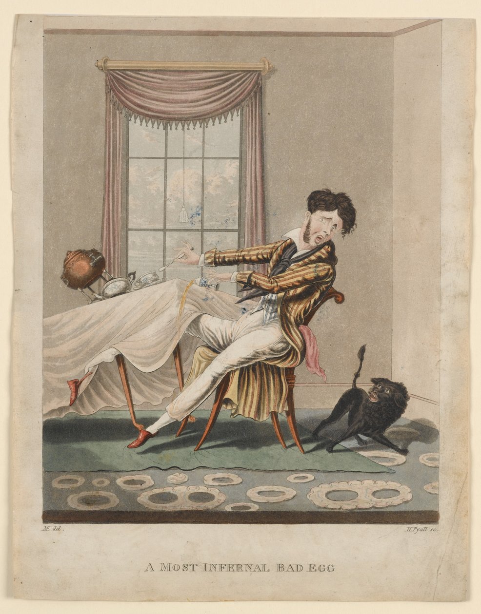 मोस्ट इंफ़र्नल बैड एग, एच। पयाल द्वारा बनाया गया प्रिंट, c.1825 (हाथ से रंगा हुआ उत्कीर्ण) द्वारा एम। एगर्टन