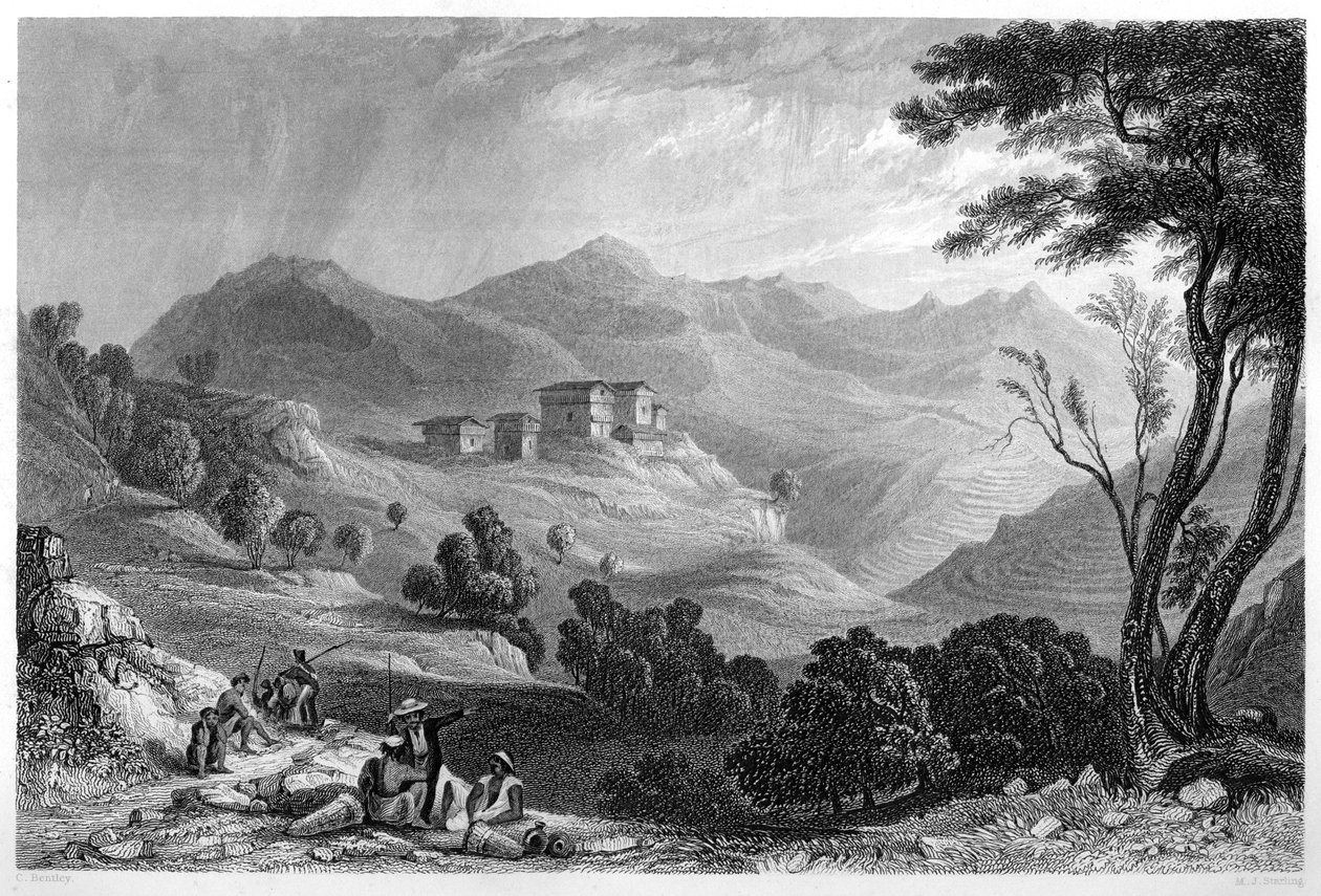 भारत का गाँव Naree, c1860। द्वारा एमजे स्टार्लिंग