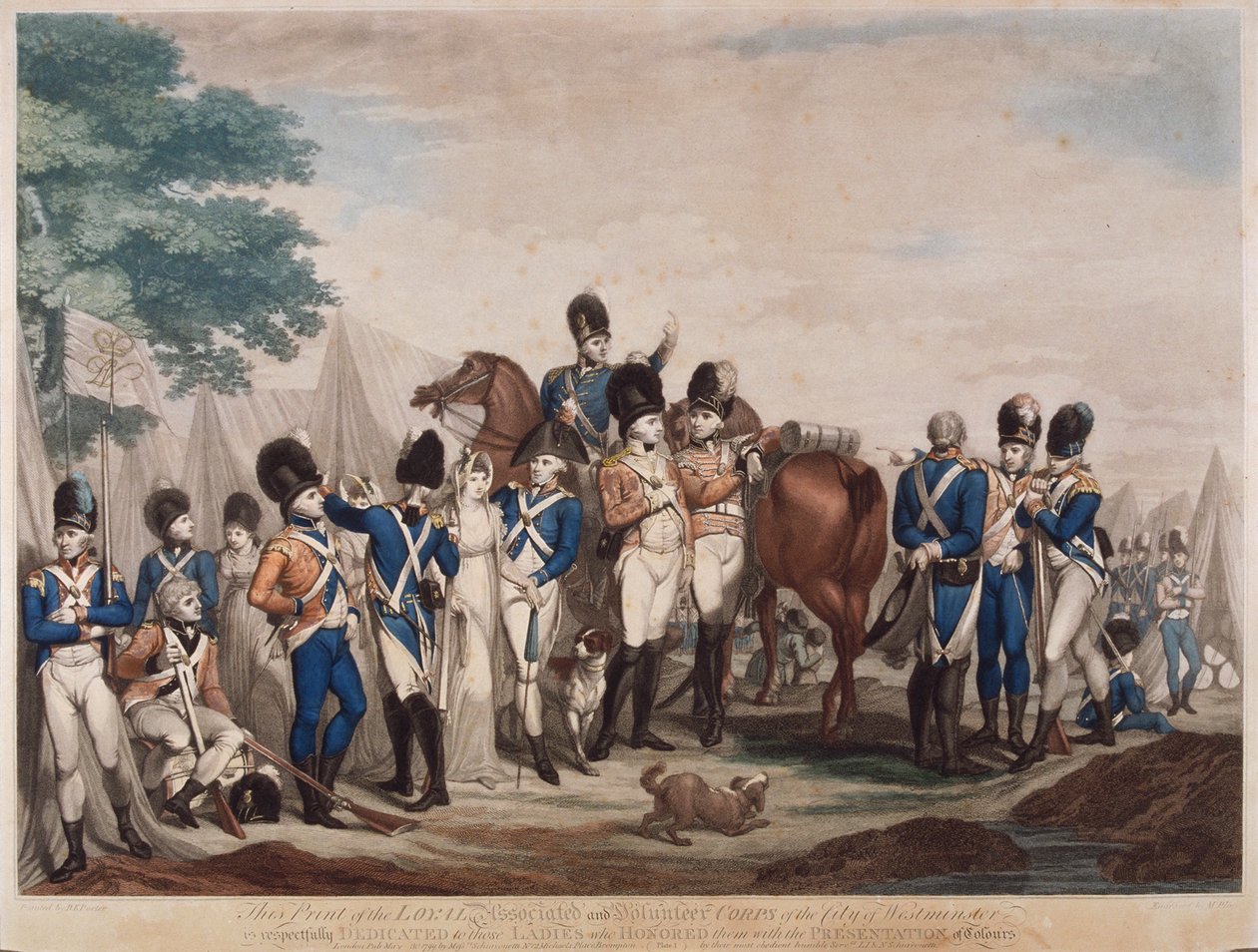 वेस्टमिंस्टर शहर के वफादार एसोसिएटेड और स्वयंसेवी कोर के सैनिक, 1799 द्वारा एम प्लेस