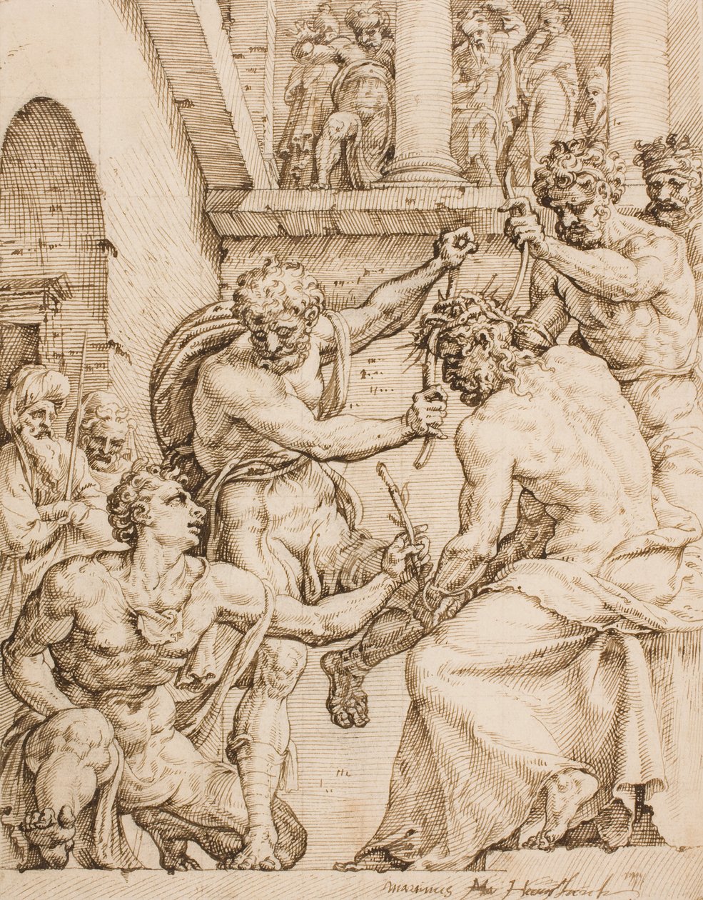 कांटों के साथ क्राइस्ट बनना द्वारा Maarten van Heemskerck