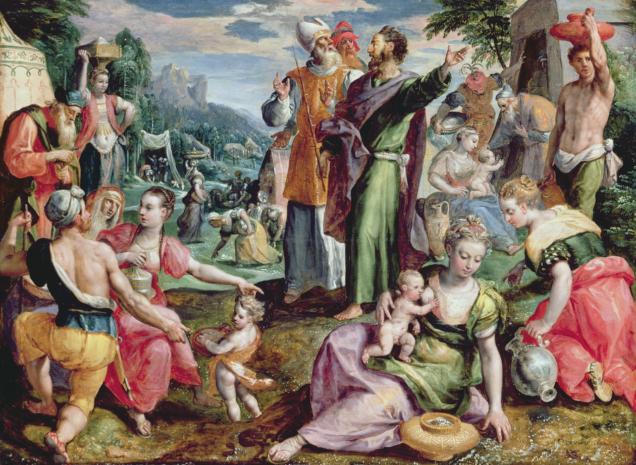 मन्ना की सभा, 1602 द्वारा Maarten de Vos