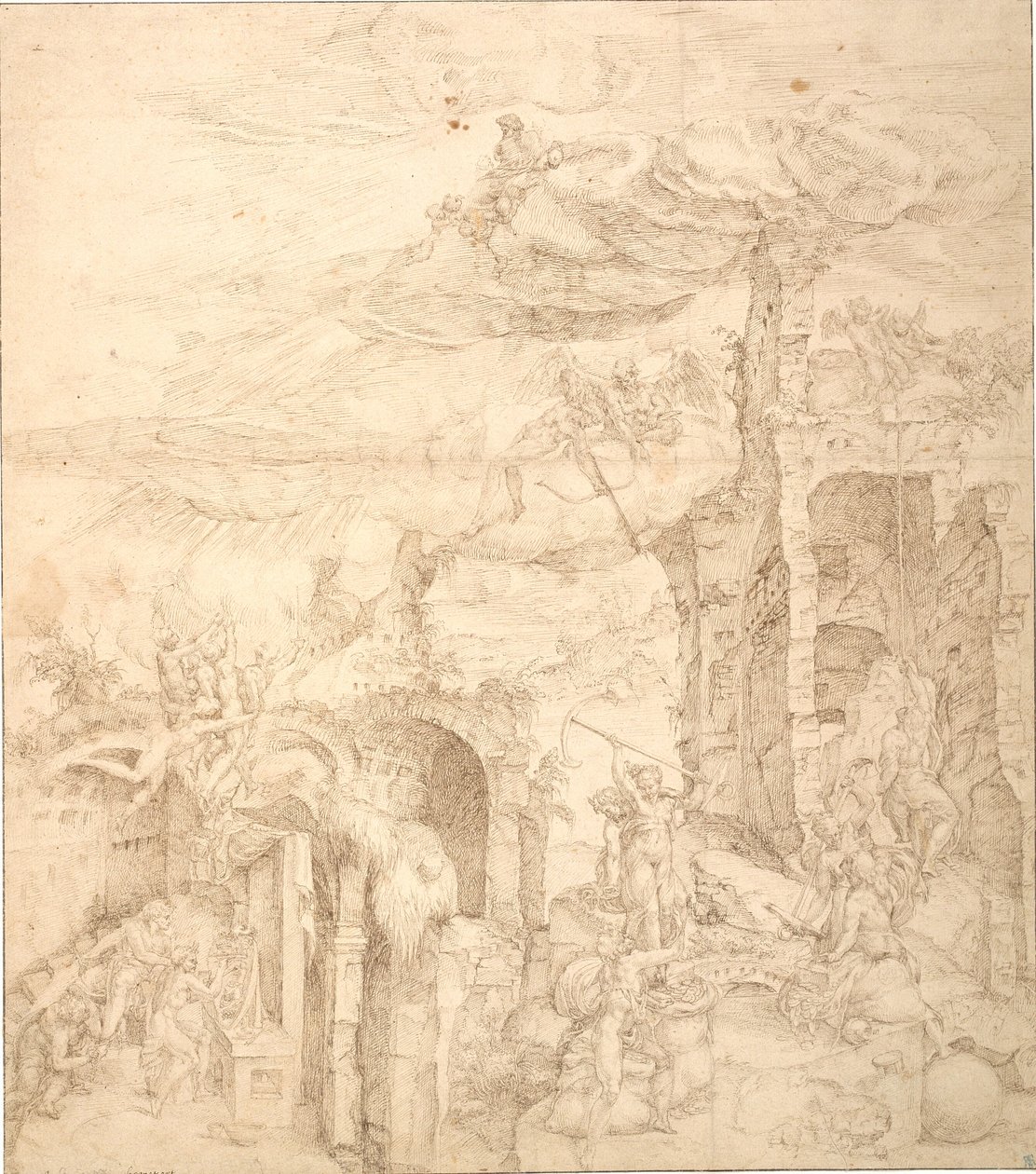 आस्था की शक्ति पर एक रूपक द्वारा Maarten van Heemskerck
