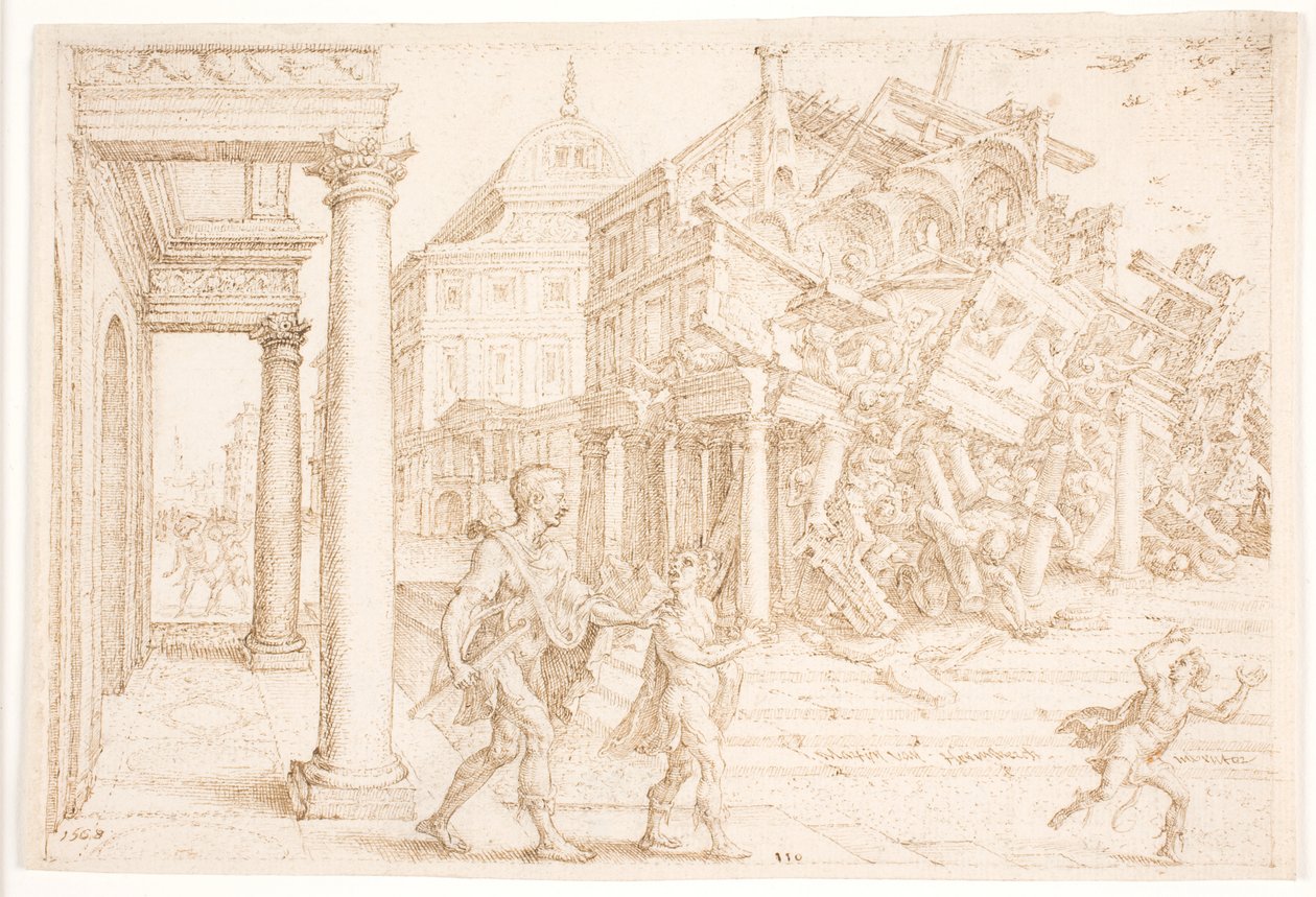 शिमशोन ने पलिश्तियों के साथ मिलकर घर को नष्ट कर दिया द्वारा Maarten van Heemskerck