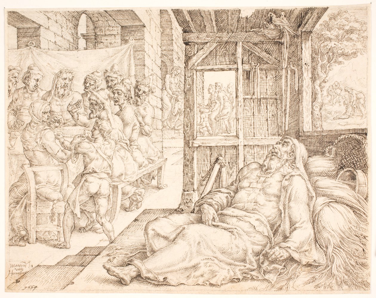 टोबिट का अंधापन द्वारा Maarten van Heemskerck
