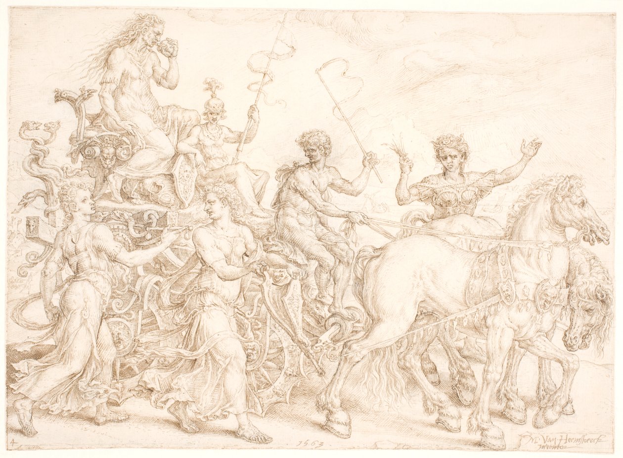 विजयी रथ ईर्ष्या द्वारा Maarten van Heemskerck
