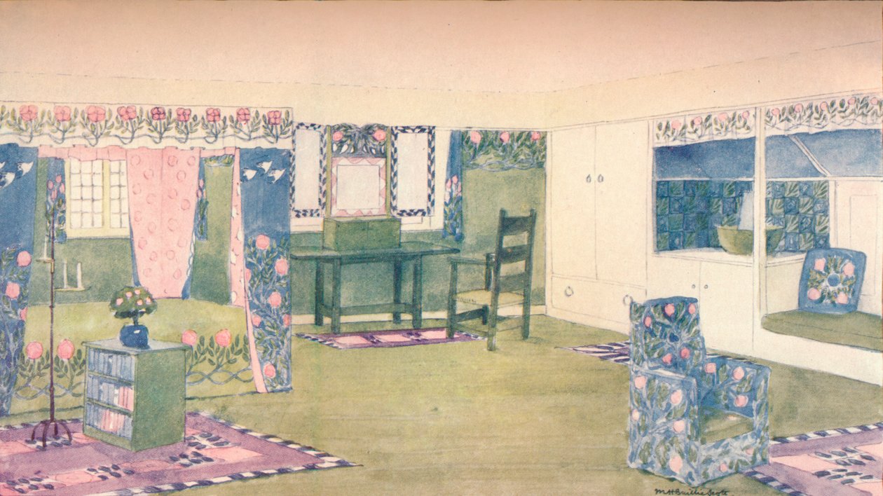 एक देश कॉटेज: बेडरूम के लिए डिजाइन, c1900 1902 द्वारा मैके ह्यूग स्कॉट स्कॉट