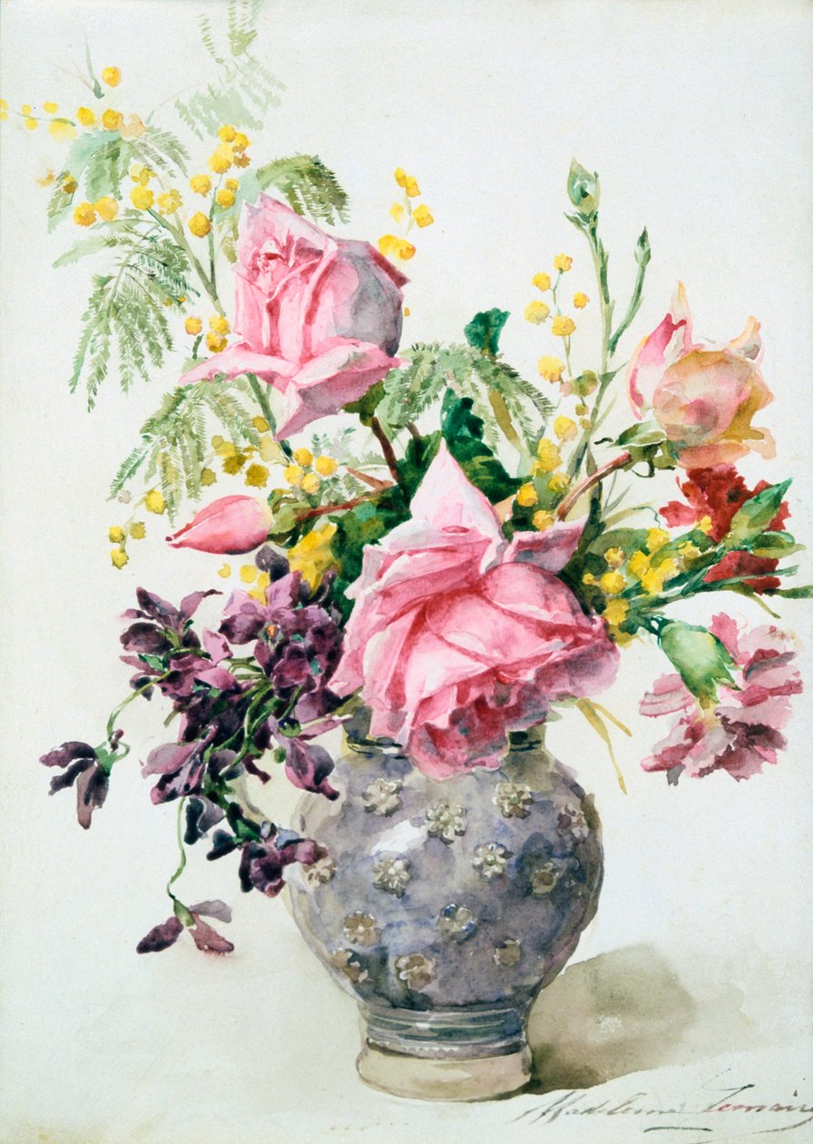 गुलाब का फूलदान, c1865-1928 द्वारा मेडेलीन जेने लेमाइरे