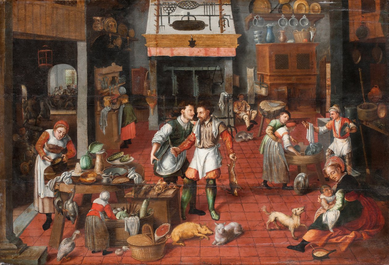 किचन इंटीरियर, c.1565 द्वारा मार्टन वैन क्लेव