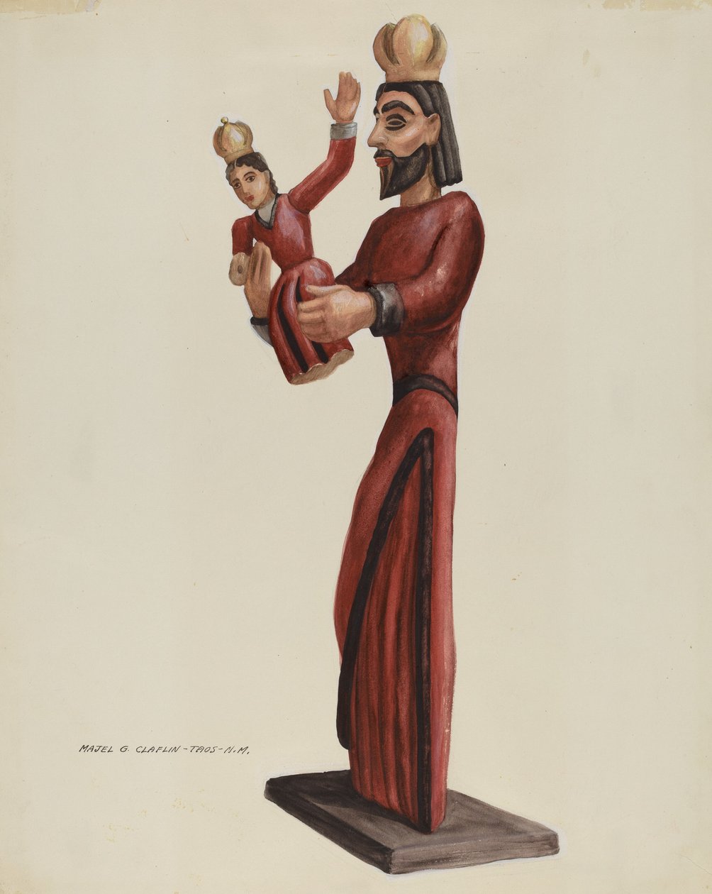 नक्काशीदार और चित्रित सैंटो-सैन जोस, सी। 1937. द्वारा माजेल जी. क्लाफलिन