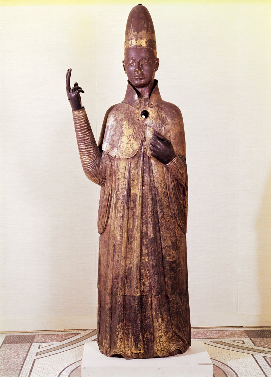 पोप बोनिफेस आठवीं की मूर्ति (1235-1303) 1301 (कांस्य) द्वारा मन्नो डि बंडिनो