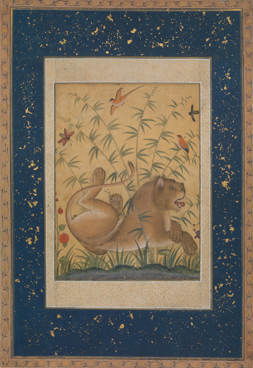 लायन एट रेस्ट, सीए। 1585. द्वारा मंसूर