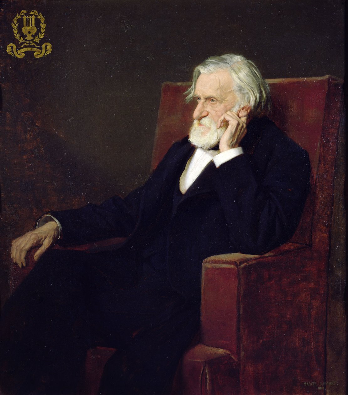 पोट्रेट ऑफ़ एम्ब्रोज़ थॉमस (1811-96) 1895 द्वारा मार्सेल आंद्रे बस्केट