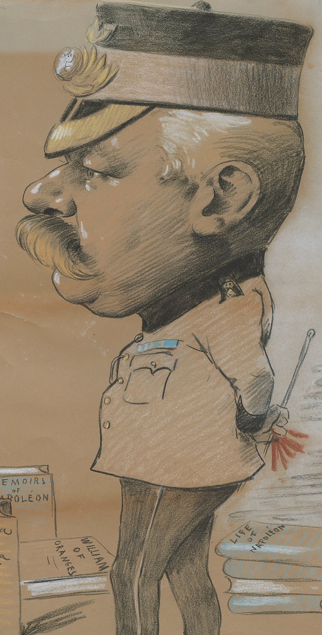 रॉयल मरीन लाइट इन्फैन्ट्री, 1893 के अज्ञात लेफ्टिनेंट कर्नल की कैरिकेचर (कागज पर रंगीन चाक) द्वारा मार्सेल पिच