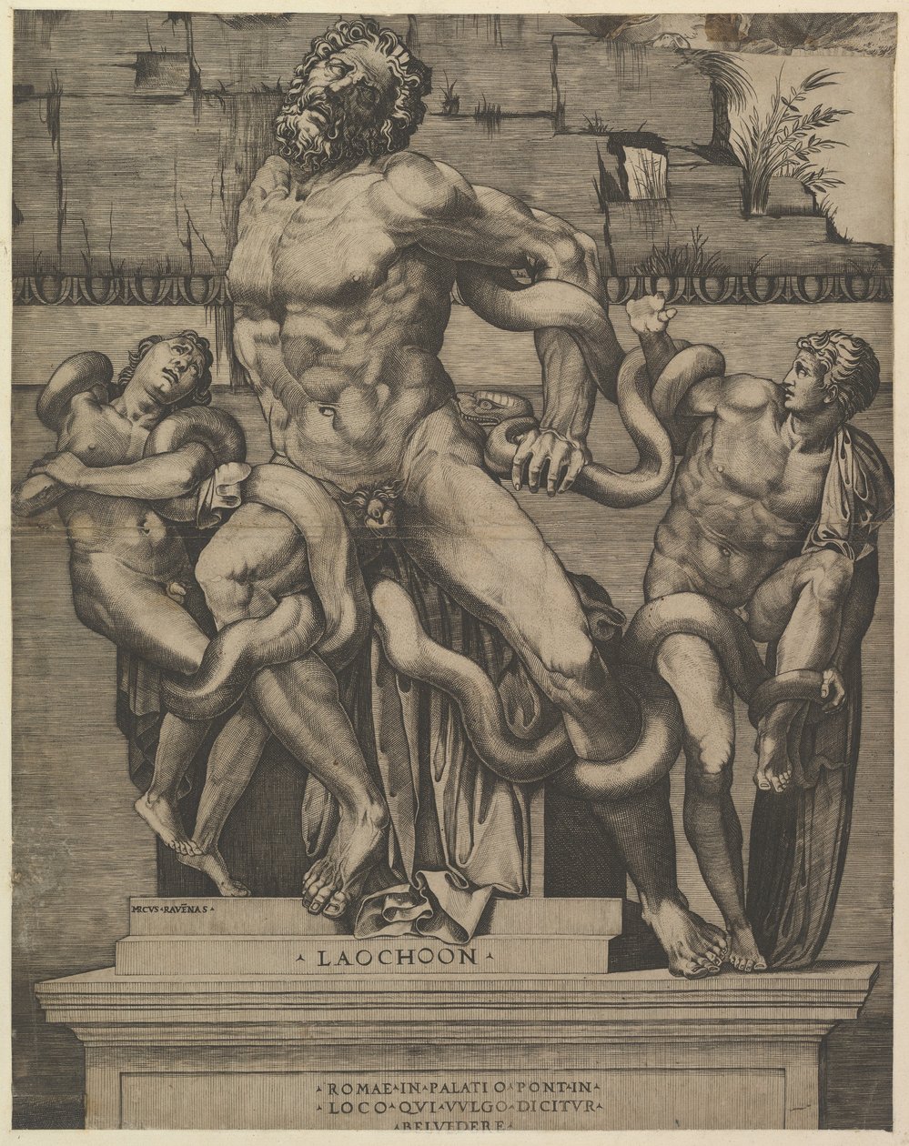 रोमन कांच शानदार, Laocoon, 16 वीं सदी। द्वारा मार्को डेंटे