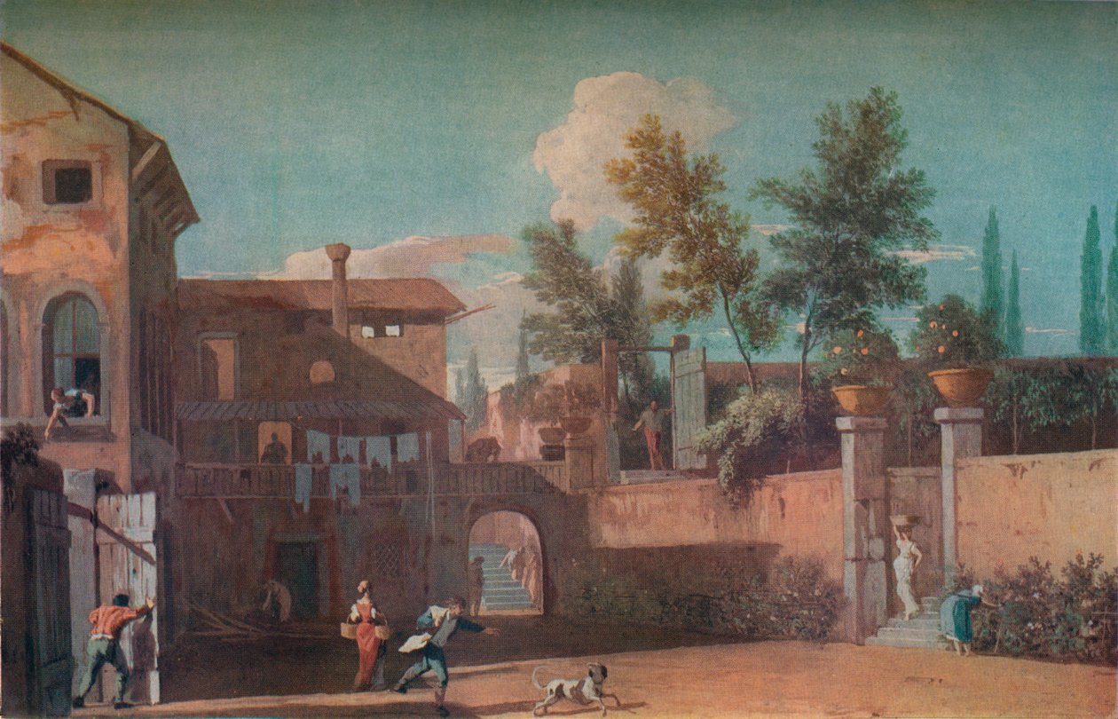एक इतालवी विला का आंगन, c1700 1935 द्वारा मार्को रिक्की