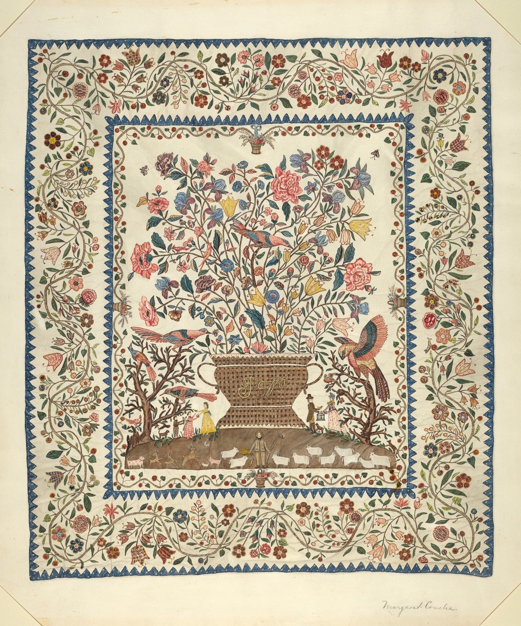 पिपली और कशीदाकारी कवरलेट, 19351942। द्वारा मार्गरेट कोंचा