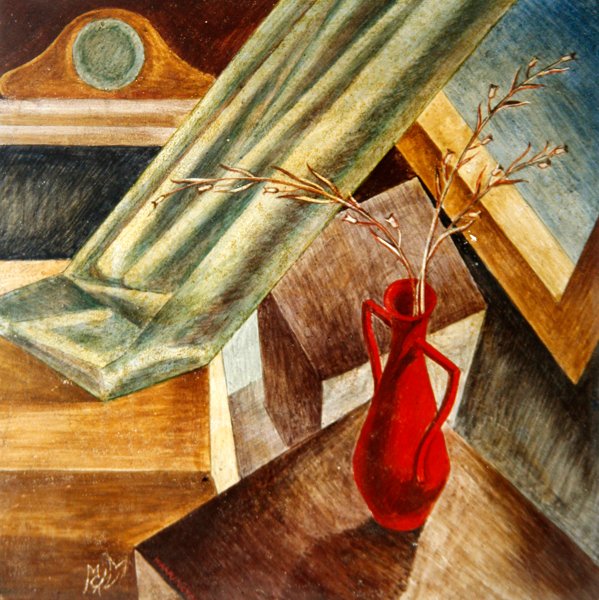 इंटीरियर, c.1938 (बोर्ड पर लिनन पर तापमान) द्वारा मार्गरेट एम। वॉरिंगटन