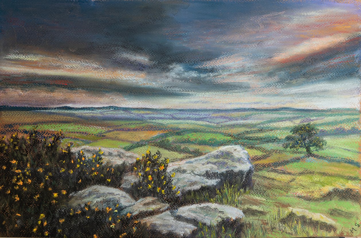 Dartmoor.S.Devon, 2020 (पेस्टल) द्वारा मार्गो स्टार्की