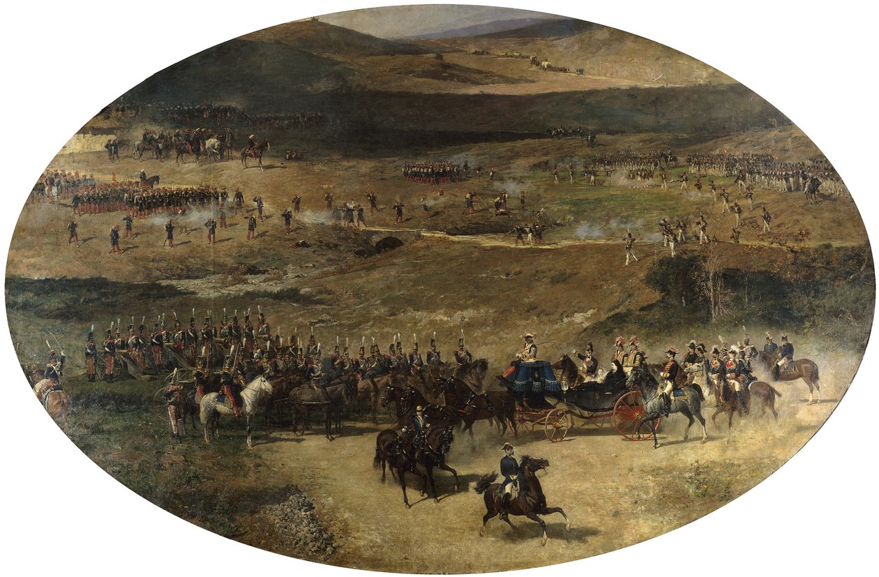 क्वीन मारिया क्रिस्टीना रिव्यूज़िंग द ट्रूप्स, 1866-1867 द्वारा मारीया फुरुनि