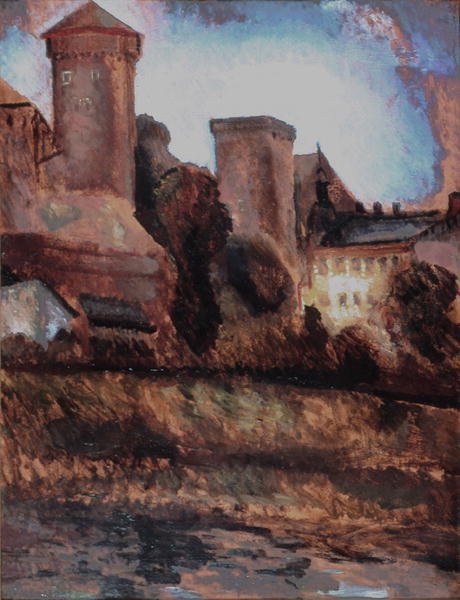 वावेल कैसल, क्राको। c.1930 (बोर्ड पर तेल) द्वारा मैरियन स्ज़ेसिर्बुला