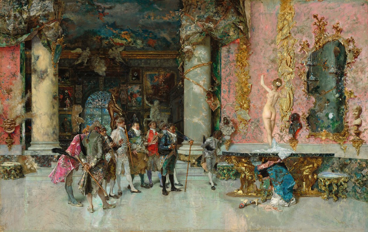 एक मॉडल की पसंद, c.1866-74 (पैनल पर तेल) द्वारा मारियानो जोस मारिया बर्नार्डो फ़ोर्टूनी वाई कार्बो