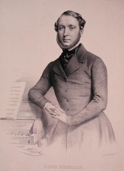 हेनरी रोसेलेन का पोर्ट्रेट (1811-76) (उत्कीर्णन) द्वारा मैरी अलेक्जेंड्रे (बाद में) अलोफी