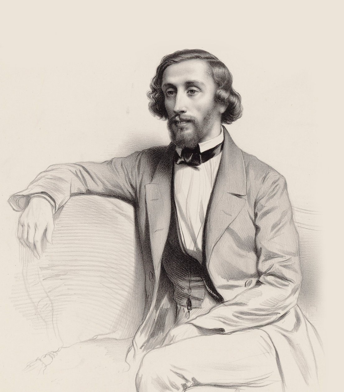 पियानोवादक और संगीतकार जूलियस शुलहॉफ का चित्र 1825-1898, 1854। द्वारा मेरी अलेक्जेंड्रे मेंट अलोपे