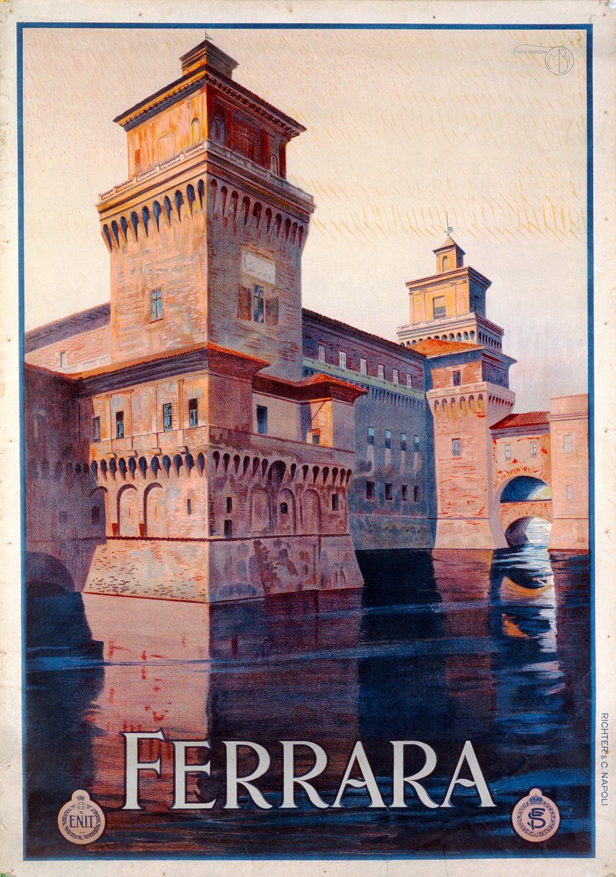 पोस्टर विज्ञापन फेरारा, 1928 द्वारा मारियो बोरगोनी