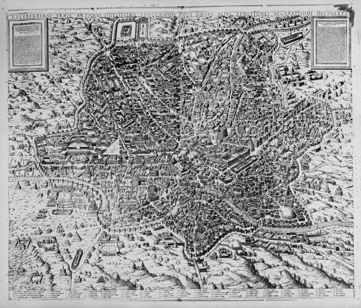 रोम का नक्शा, 1579 द्वारा मारियो कार्टारो