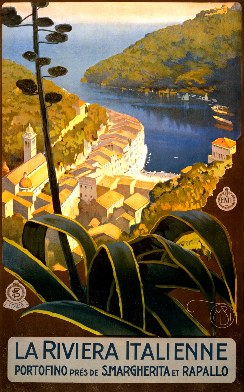 इतालवी रिवेरा यात्रा पोस्टर, c.1920 (लिथो) द्वारा मारियो बोरगोनी