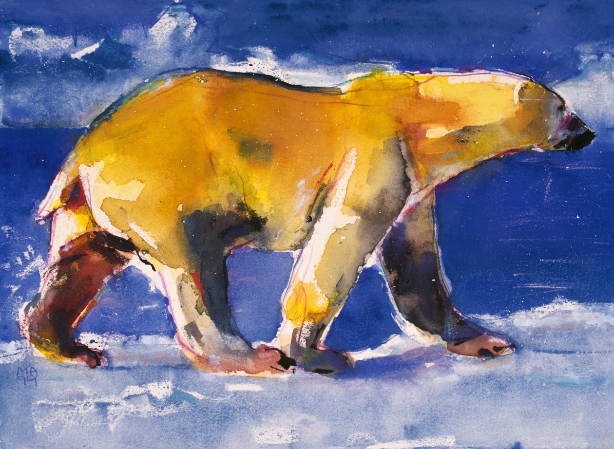 पीला भालू, 1999 (कागज पर मिश्रित मीडिया) द्वारा मार्क एडलिंगटन