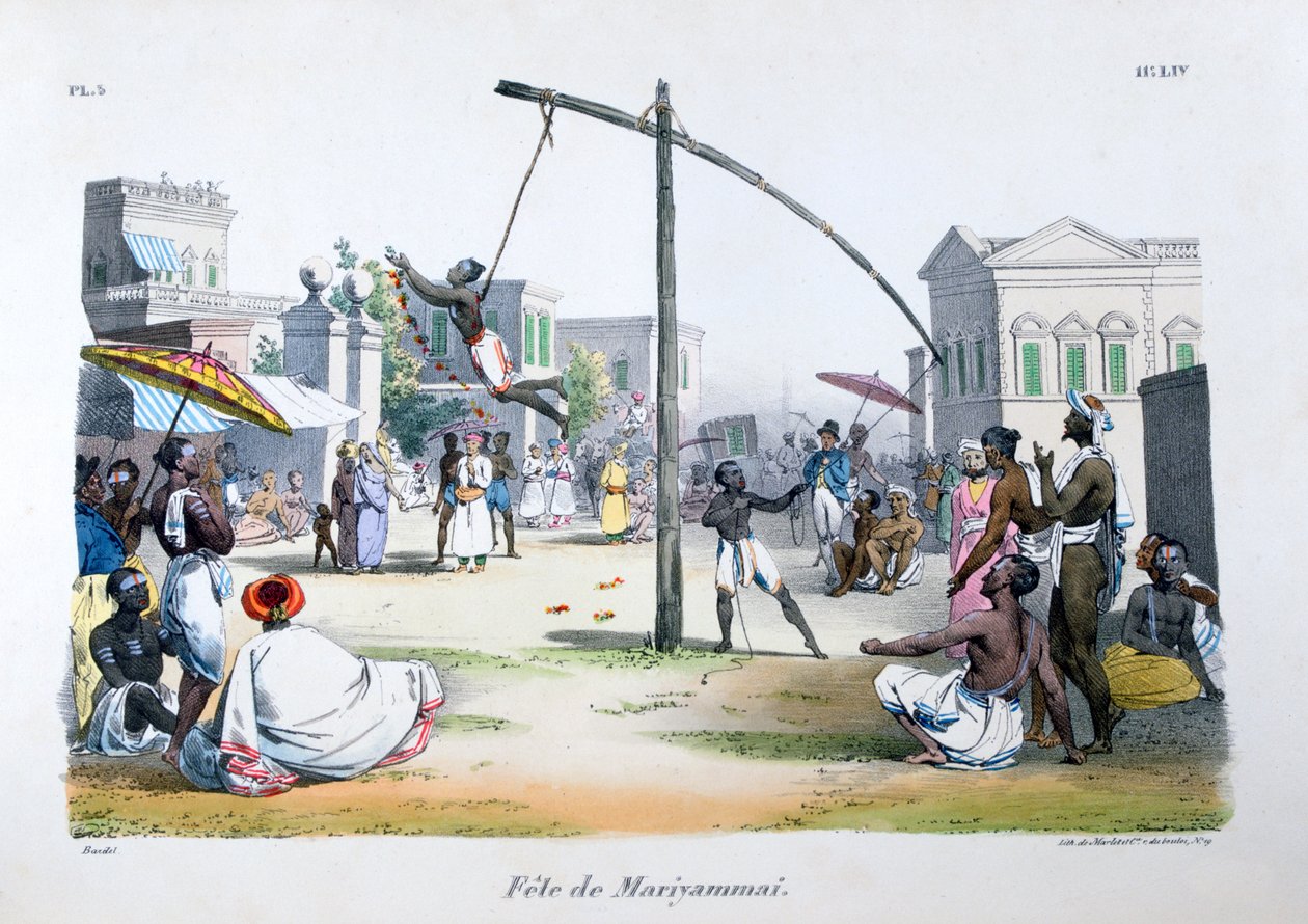 Festival of Mariyamma, or Mariyammai, Hindu deity, 1828 द्वारा मारलेट एट सी