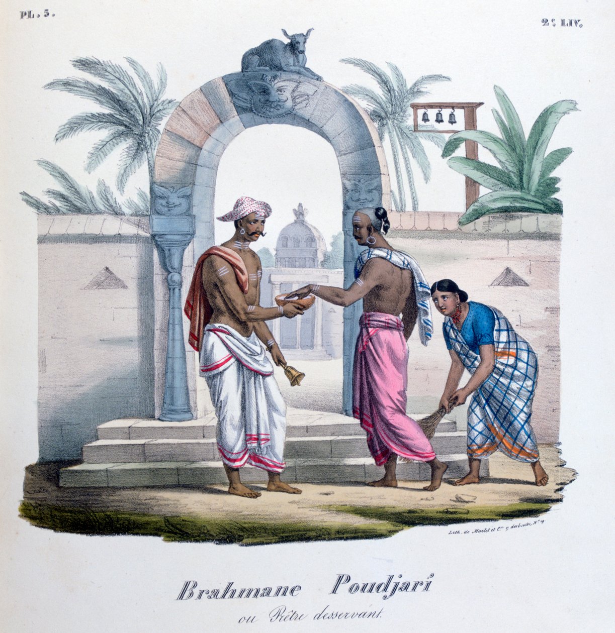 एक मंदिर के बाहर, भारत, 1828 द्वारा मारलेट एट सी