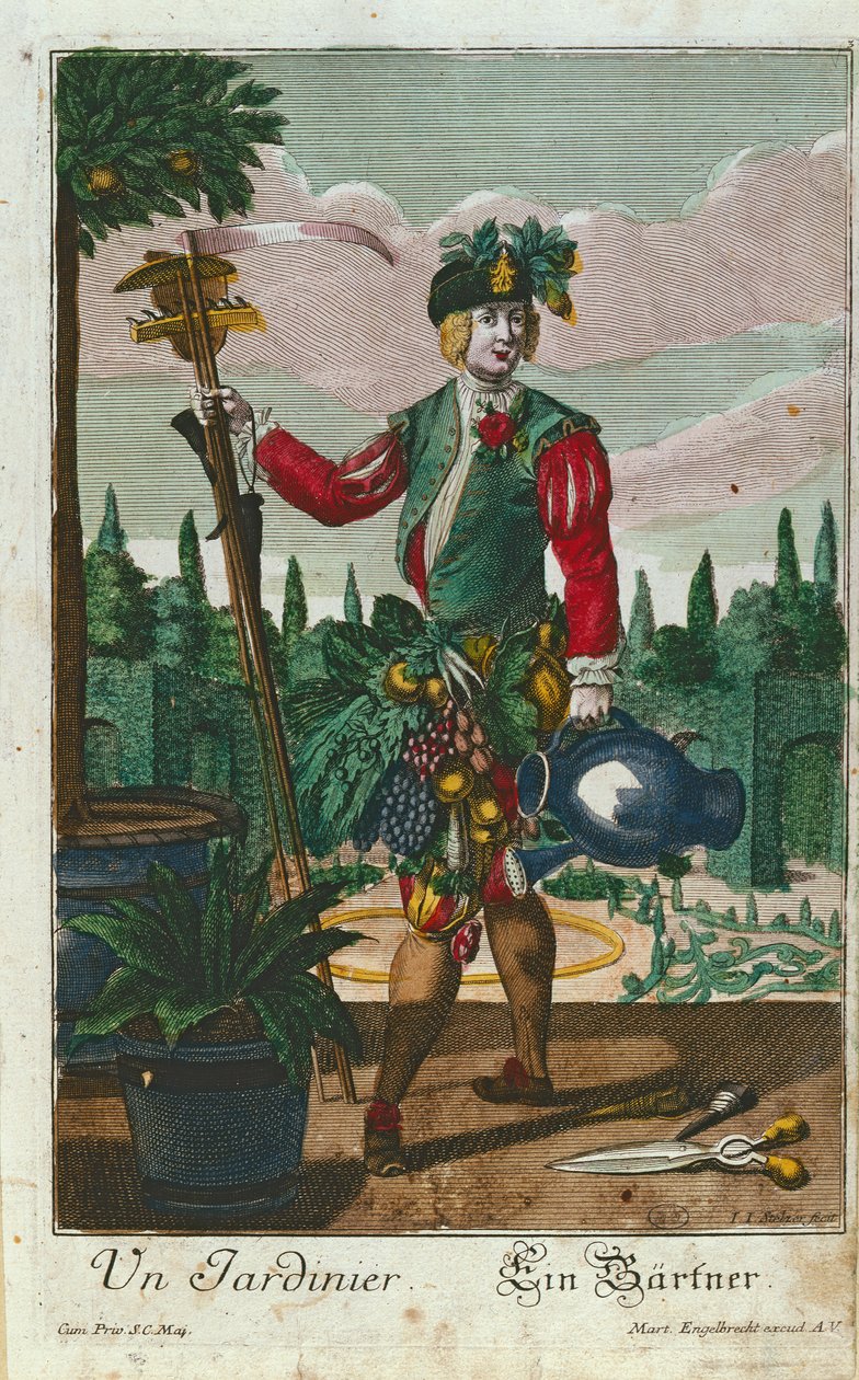 एक माली, अलंकारिक प्रतिनिधित्व, c.1735 द्वारा मार्टिन एंजेलब्रेट