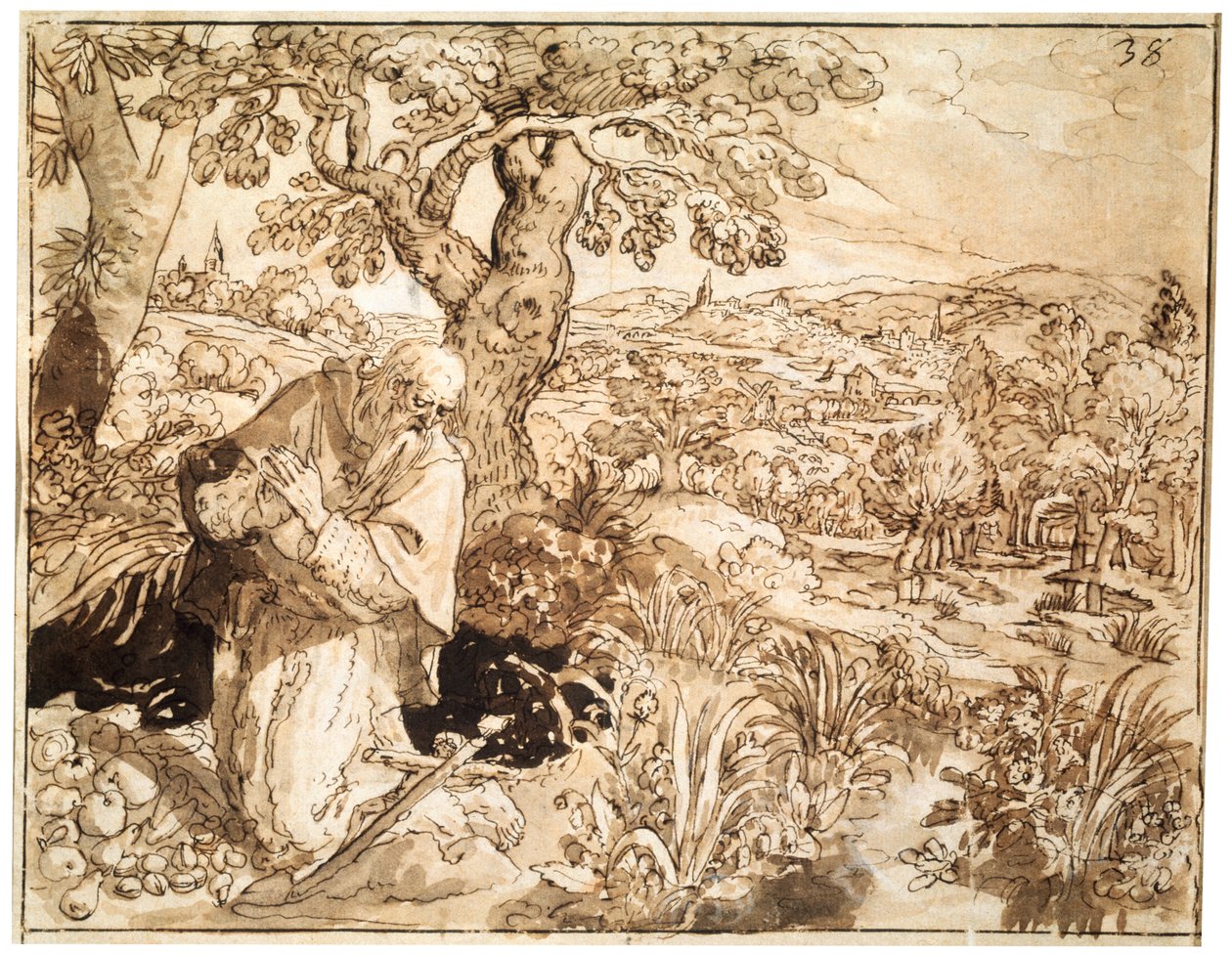 ए हरमिट, 1585-1586 द्वारा Maarten de Vos