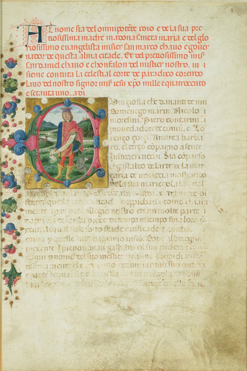ऐतिहासिक प्रारंभिक सी एक पैगंबर में पैगंबर डैनियल का चित्रण, c.1471 द्वारा मार्टिनो डी जियोर्जियो दा मोडेना