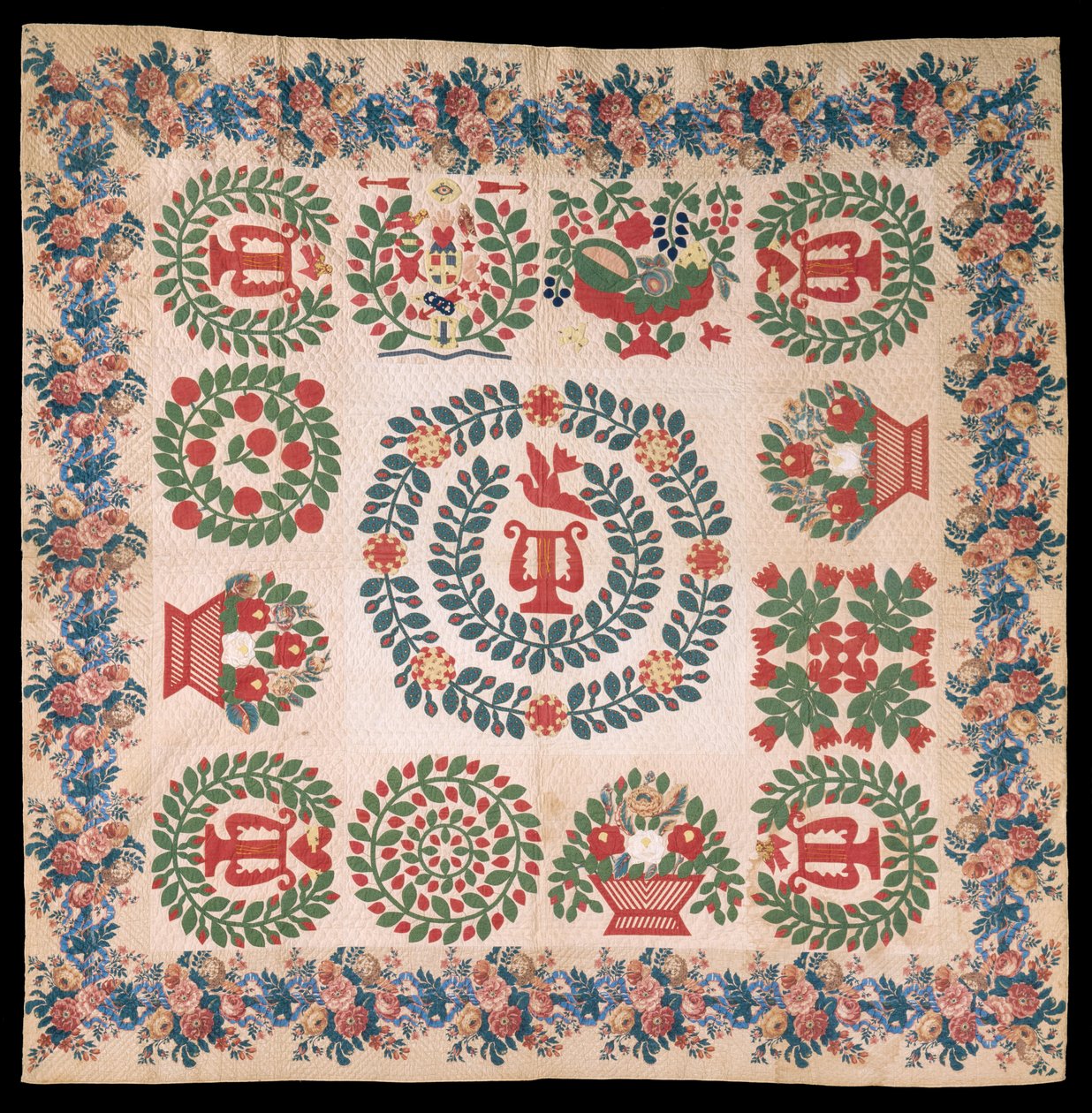 अजीब फैलो Applique एल्बम रजाई, c.1850 (कपास और रेशम) द्वारा मैरी एन मैकके