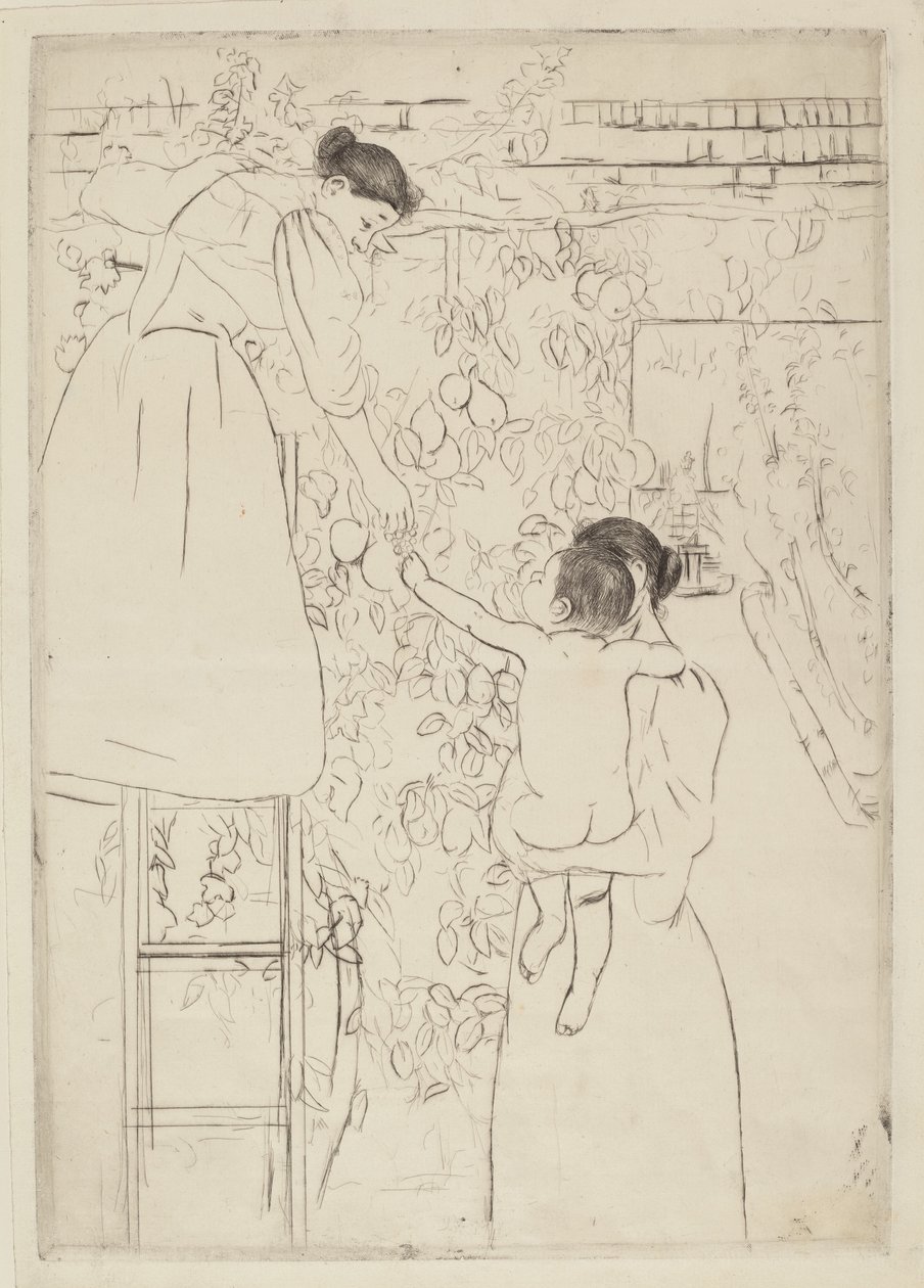 फल इकट्ठा करना, सी। 1893. द्वारा मैरी कसाट