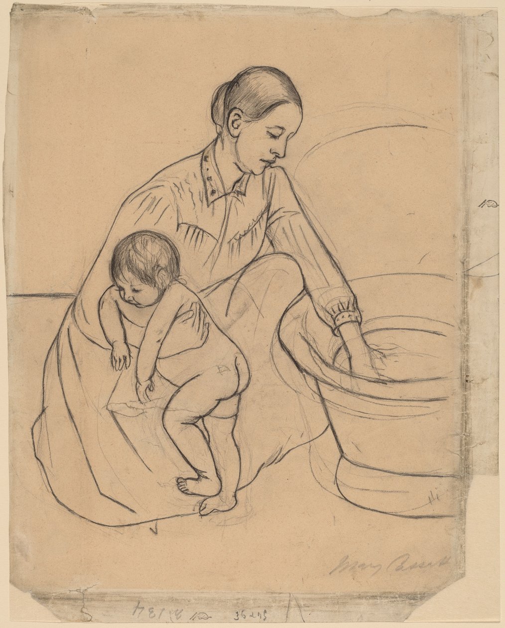 द बाथ [रेक्टो], 1890-1891। द्वारा मैरी कसाट