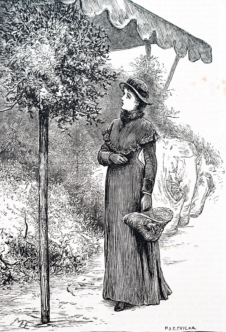 क्रिसमस की सजावट के लिए होली खरीदती एक महिला। मैरी एलेन एडवर्ड्स (1838-1934) द्वारा एक अंग्रेजी कलाकार द्वारा मैरी एलेन एडवर्ड्स