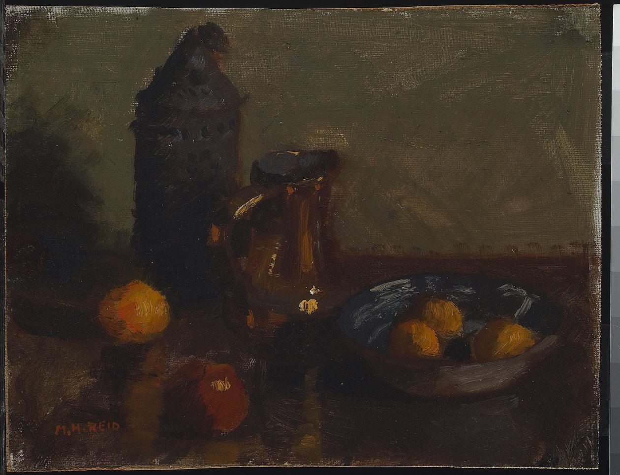 फिर भी जीवन फल के साथ, c.1900 (हार्डबोर्ड पर चढ़े कैनवास पर तेल) द्वारा मेरी हाईस्टर रीड