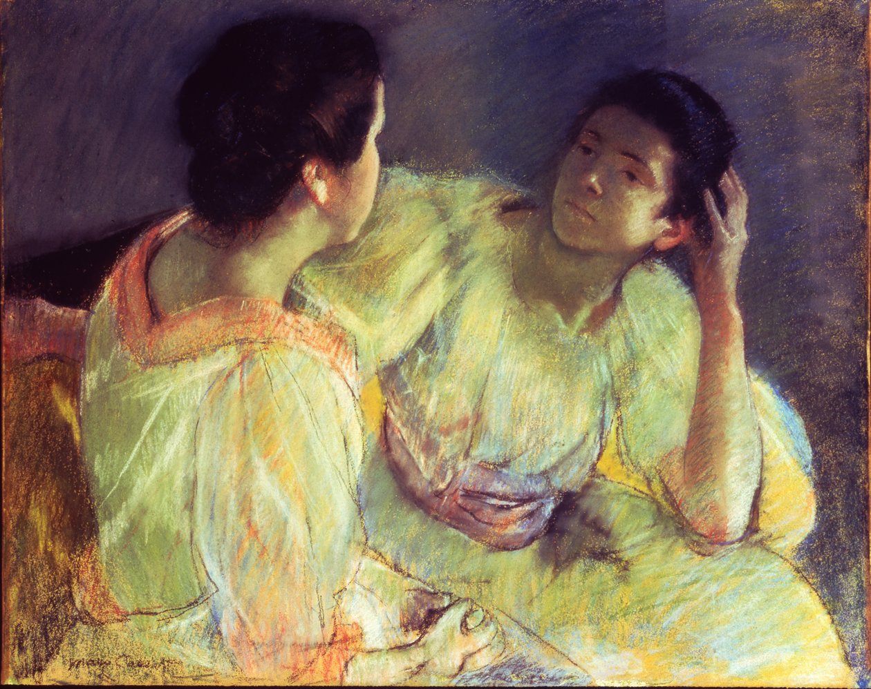 वार्तालाप, c.1896 (कैनवास पर पेस्टल पेपर) द्वारा मैरी स्टीवेन्सन कसाट