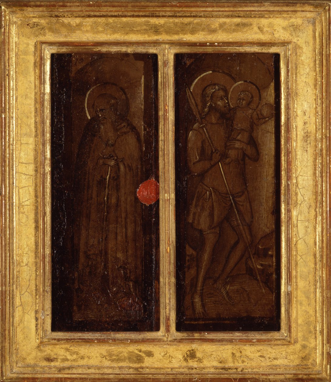 संत जेम्स, एंथोनी एबॉट, फ्रांसिस और अन्नानस का रियर, c.1385-90 (पैनल पर तापमान) द्वारा पानजानो के मास्टर