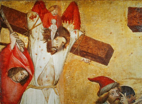 Crucifixion, c.1420 (विस्तार) (लकड़ी पर तापमान) द्वारा रायगर्न के मास्टर