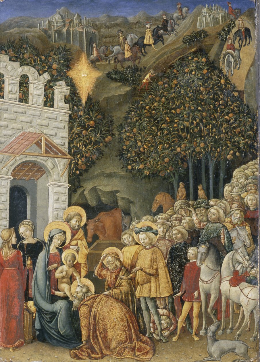 Magi की आराधना, c.1475-80 (लकड़ी पर तड़का) द्वारा स्ट्रेटनकेक मास्टर ऑफ स्ट्रैटनैक