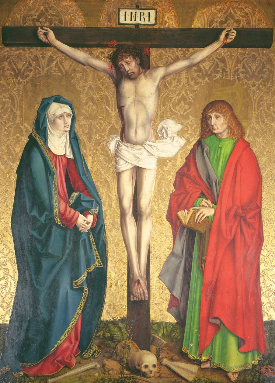 Crucifixion, 1430 उच्च वेदी पर रिटेबल से केंद्रीय पैनल द्वारा कार्नेशन के मास्टर