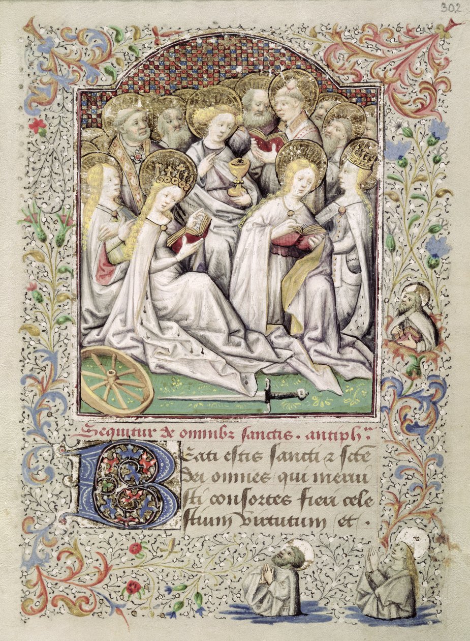 W.82 fol.302r वर्जिन शहीदों और अन्य संतों, Coetivy Book of Hours से, c.1443 द्वारा बेडफोर्ड के ड्यूक के मास्टर ड्यूक ऑफ बेडफोर्ड के